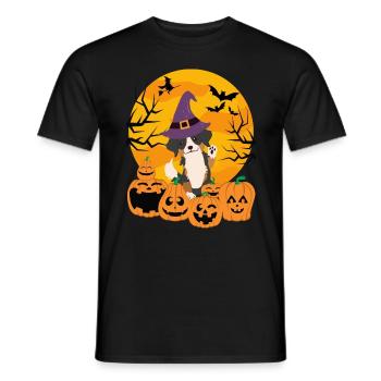 Cute Bernese Mountain Dog Halloween Costume Dog - Men's T-Shirt - black - Front - AI Model Male 178 light (178cm)