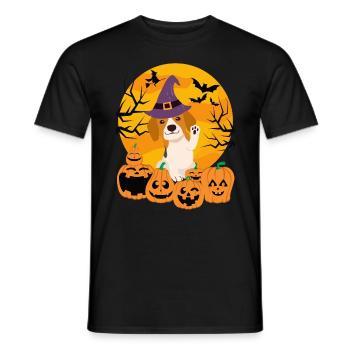 Cute Beagle Halloween Costume Dog - Men's T-Shirt - black - Front - AI Model Male 178 light (178cm)