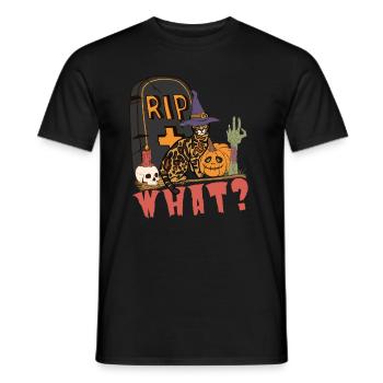 Süße und gruselige Halloween Bengalkatze - Männer T-Shirt - Schwarz - Vorne - AI Model Male 178 light (178cm)