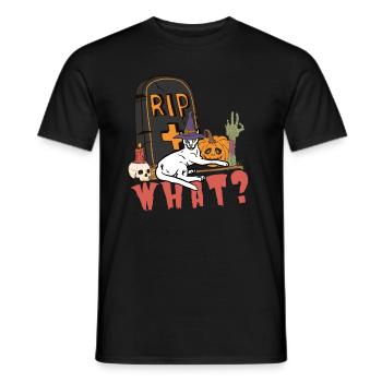Mignon et effrayant Khao Manee chat d’Halloween - T-shirt homme - noir - Devant - AI Model Male 178 light (178cm)