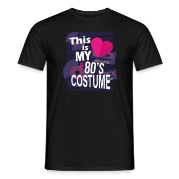 This is my 80s heart-lacquer costume cassette - Men's T-Shirt - black - Front - AI Model Male 178 light (178cm)