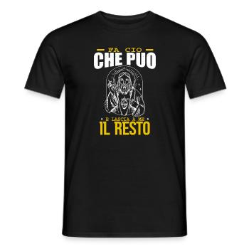 Italienisches Zitat über Gott Religion Glaube - Männer T-Shirt - Schwarz - Vorne - AI Model Male 178 light (178cm)