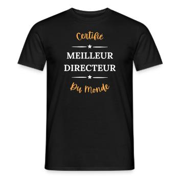 Certifié meilleur directeur du monde - T-shirt homme - noir - Devant - AI Model Male 178 light (178cm)