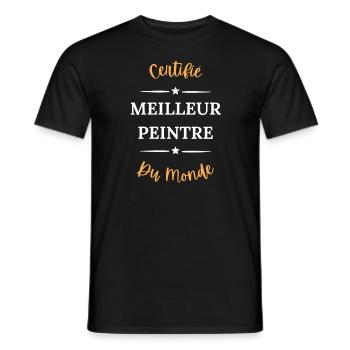 Certifié meilleur peintre du monde - T-shirt homme - noir - Devant - AI Model Male 178 light (178cm)
