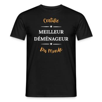 Certifié meilleur déménageur du monde - T-shirt homme - noir - Devant - AI Model Male 178 light (178cm)