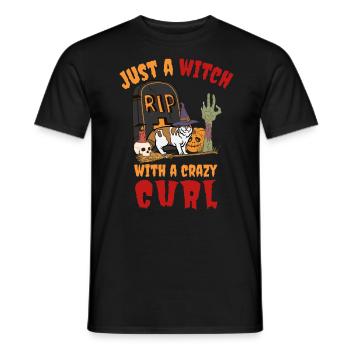 Süße und gruselige American Curl Halloween Katze - Männer T-Shirt - Schwarz - Vorne - AI Model Male 178 light (178cm)