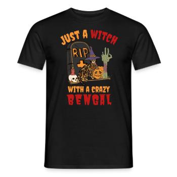 Süße und gruselige Halloween Bengalkatze - Männer T-Shirt - Schwarz - Vorne - AI Model Male 178 light (178cm)
