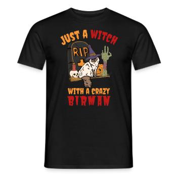 Chat d’Halloween birman mignon et effrayant - T-shirt homme - noir - Devant - AI Model Male 178 light (178cm)