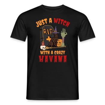 Süße und gruselige Havana Halloween Katze - Männer T-Shirt - Schwarz - Vorne - AI Model Male 178 light (178cm)