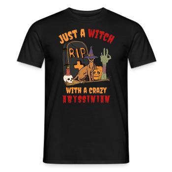 Süße und gruselige Abessinierkatze Halloween - Männer T-Shirt - Schwarz - Vorne - AI Model Male 178 light (178cm)