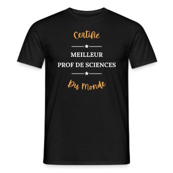 Certifié meilleur prof de sciences du monde - T-shirt homme - noir - Devant - AI Model Male 178 light (178cm)