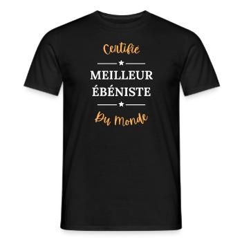 Certifié meilleur ébéniste du monde - T-shirt homme - noir - Devant - AI Model Male 178 light (178cm)