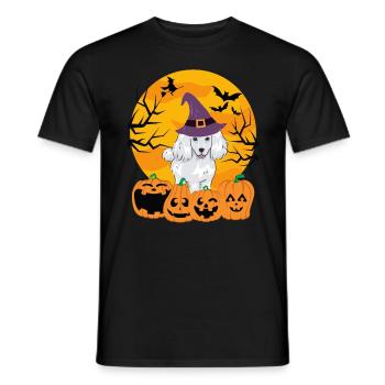 Cute Poodle Halloween Costume Dog - Men's T-Shirt - black - Front - AI Model Male 178 light (178cm)