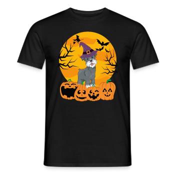 Mignon Schnauzer Halloween Costume Chien - T-shirt homme - noir - Devant - AI Model Male 178 light (178cm)