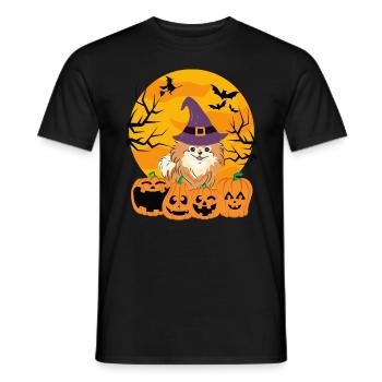 Mignon Nain Spitz Halloween Costume Chien - T-shirt homme - noir - Devant - AI Model Male 178 light (178cm)