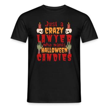 Creepy funny Halloween saying lawyer - Men's T-Shirt - black - Front - AI Model Male 178 light (178cm)