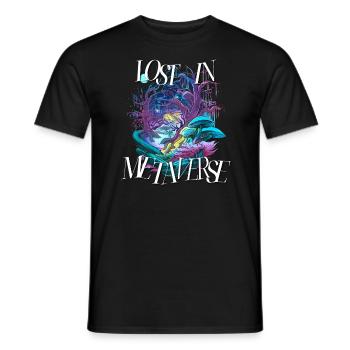 Lost In Metaverse Citation Tale Virtuality Jeu - T-shirt homme - noir - Devant - AI Model Male 178 light (178cm)