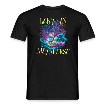 Lost In Metaverse Citation Tale Virtuality Jeu - T-shirt homme - noir - Devant - AI Model Male 178 light (178cm)