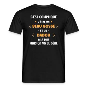 Compliqué beau gosse et dadou - T-shirt homme - noir - Devant - AI Model Male 178 light (178cm)