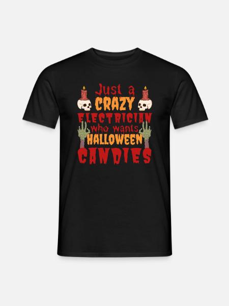 Gruselig lustig Halloween Spruch Elektriker - Männer T-Shirt - Schwarz