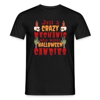 Creepy funny Halloween saying mechanic - Men's T-Shirt - black - Front - AI Model Male 178 light (178cm)