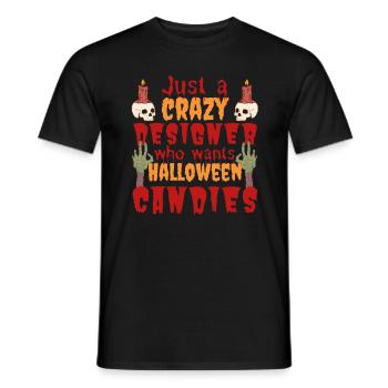 Creepy funny Halloween saying designer - Men's T-Shirt - black - Front - AI Model Male 178 light (178cm)