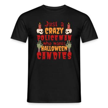 Effrayant drôle Halloween disant policier - T-shirt homme - noir - Devant - AI Model Male 178 light (178cm)