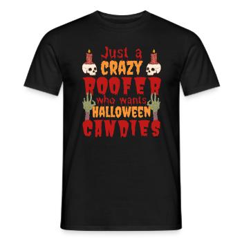 Creepy funny Halloween saying roofer - Men's T-Shirt - black - Front - AI Model Male 178 light (178cm)