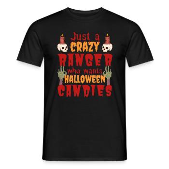 Creepy Funny Halloween Saying Forester Ranger - Men's T-Shirt - black - Front - AI Model Male 178 light (178cm)