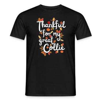 Merci pour mes feuilles d’automne Collie Dog - T-shirt homme - noir - Devant - AI Model Male 178 light (178cm)