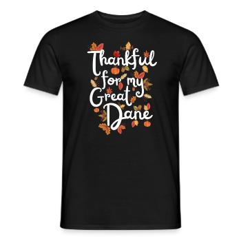 Reconnaissant pour mes feuilles d’automne Great Dane Great Dane - T-shirt homme - noir - Devant - AI Model Male 178 light (178cm)