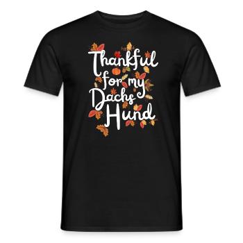 Reconnaissant pour mes feuilles d’automne de teckel teckel - T-shirt homme - noir - Devant - AI Model Male 178 light (178cm)