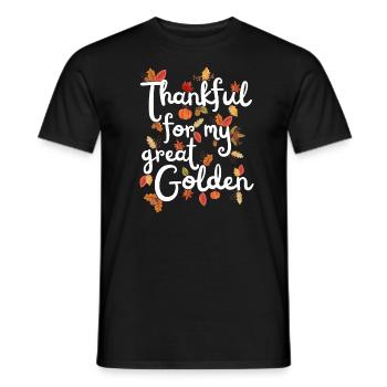 Thankful for my Golden Retriever Autumn Leaves - Men's T-Shirt - black - Front - AI Model Male 178 light (178cm)