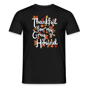 Tacksam för min Greyhound Dog Autumn Leaves - T-shirt herr - svart - Fram - AI Model Male 178 light (178cm)