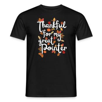 Thankful for my Pointer Dog Autumn Leaves - Men's T-Shirt - black - Front - AI Model Male 178 light (178cm)