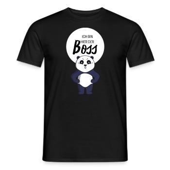 I'm the boss here bear business panda laugh - Men's T-Shirt - black - Front - AI Model Male 178 light (178cm)