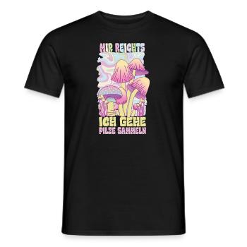 Ich Habe Genug Forest Mushroom Pink Halographie - Männer T-Shirt - Schwarz - Vorne - AI Model Male 178 light (178cm)