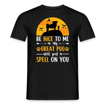 Mops Halloween Kostüm Hund - Männer T-Shirt - Schwarz - Vorne - AI Model Male 178 light (178cm)