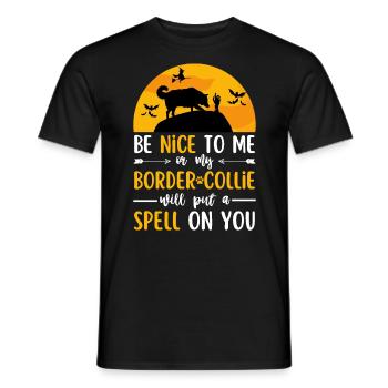 Border Collie Halloween Costume Chien - T-shirt homme - noir - Devant - AI Model Male 178 light (178cm)