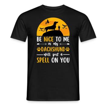 Dachshund Halloween Costume Dog - Men's T-Shirt - black - Front - AI Model Male 178 light (178cm)