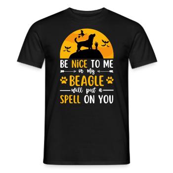 Beagle Halloween Kostüm Hund - Männer T-Shirt - Schwarz - Vorne - AI Model Male 178 light (178cm)
