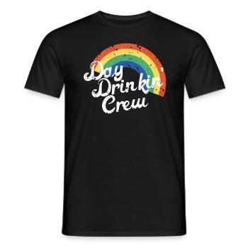 Day Drinkin' Crew Rainbow Gift for Partygoers - Men's T-Shirt - black - Front - AI Model Male 178 light (178cm)