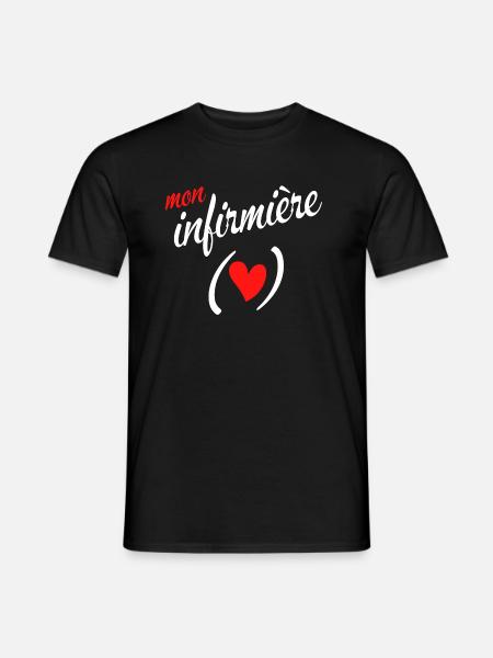 j'aime mon infirmière - T-shirt homme - noir