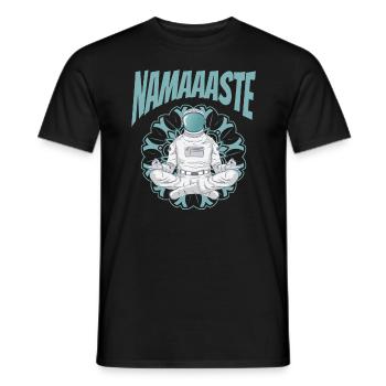 Namaste Weltraum Yoga Astronaut meditiert - Männer T-Shirt - Schwarz - Vorne - AI Model Male 178 light (178cm)