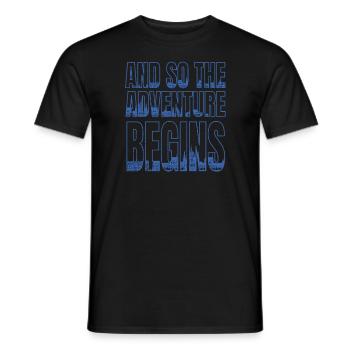 Abenteuer Beginnt Das Trip -Geschenk Für Reisende - Männer T-Shirt - Schwarz - Vorne - AI Model Male 178 light (178cm)