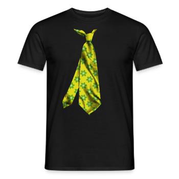 bunt bedruckte Krawatte Blumenmuster Design - Männer T-Shirt - Schwarz - Vorne - AI Model Male 178 light (178cm)