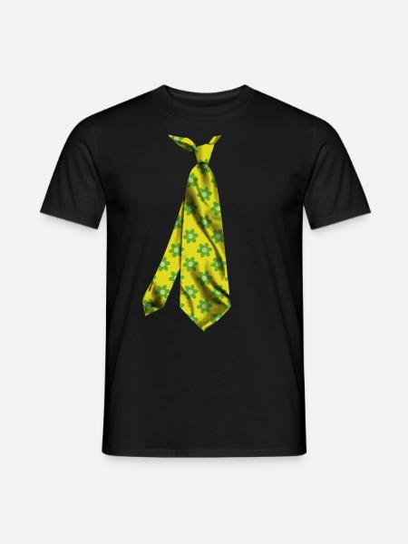 bunt bedruckte Krawatte Blumenmuster Design - Männer T-Shirt - Schwarz