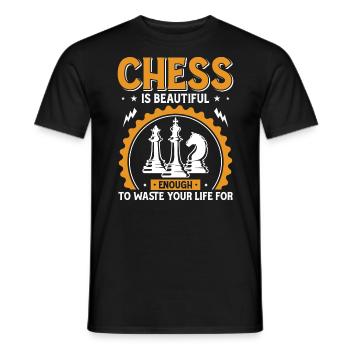 Schach Ist Wunderschönes Zitatspiel Schachstücke - Männer T-Shirt - Schwarz - Vorne - AI Model Male 178 light (178cm)