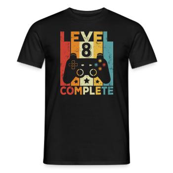 Level 8 Complete 8 Birthday Young Girls - Men's T-Shirt - black - Front - AI Model Male 178 light (178cm)