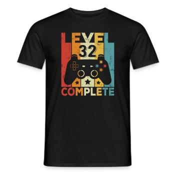 Level 32 Complete Birthday 32 Years Man Woman - Men's T-Shirt - black - Front - AI Model Male 178 light (178cm)